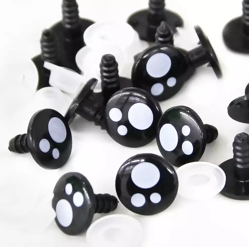 Olho para Amigurumi Redondo Patinha-Kawaii O.X.Red.16mm.P01 Preto com 20 Und