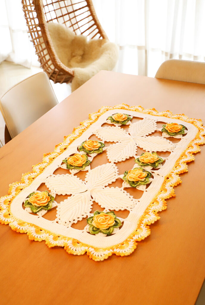 trilho de mesa em crochê