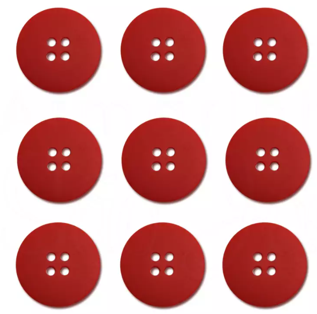 Botão 4 Furos - Vermelho