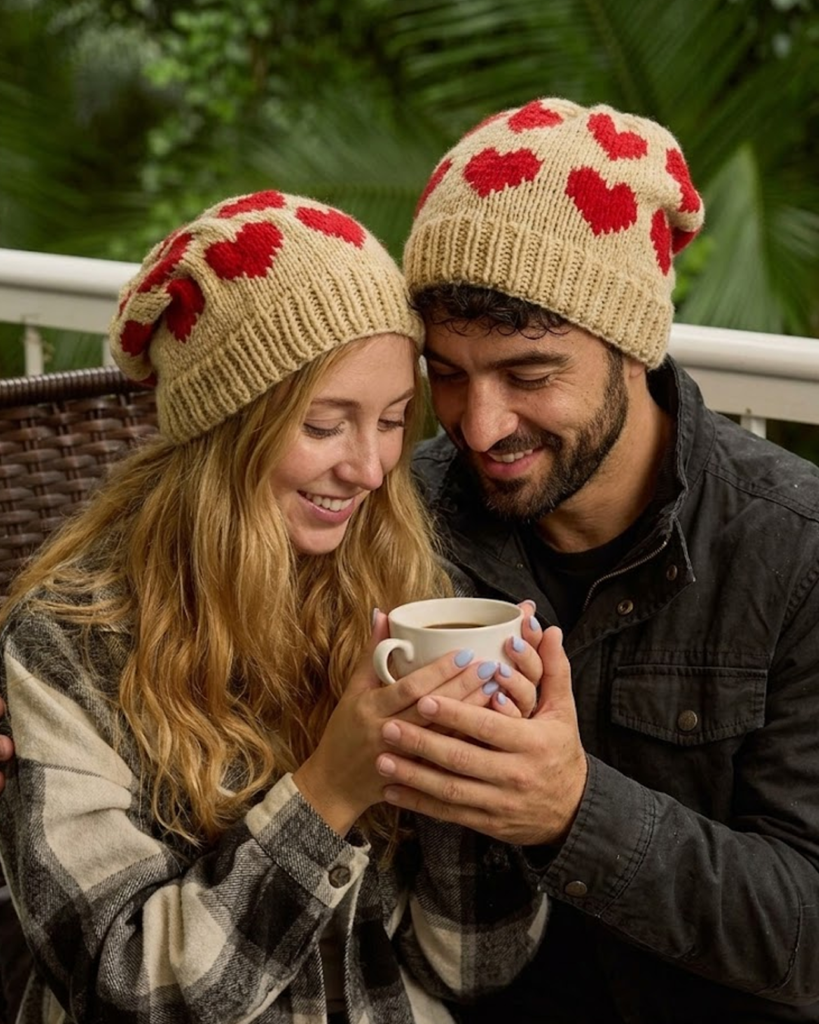 gorro romance em tricô
