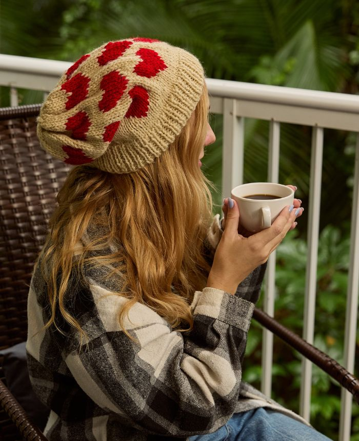 gorro romance em tricô
