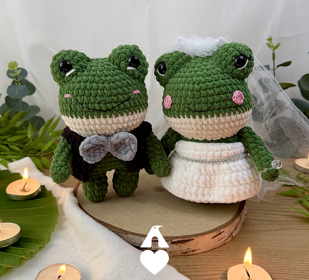 Casal de Sapinhos em Amigurumi