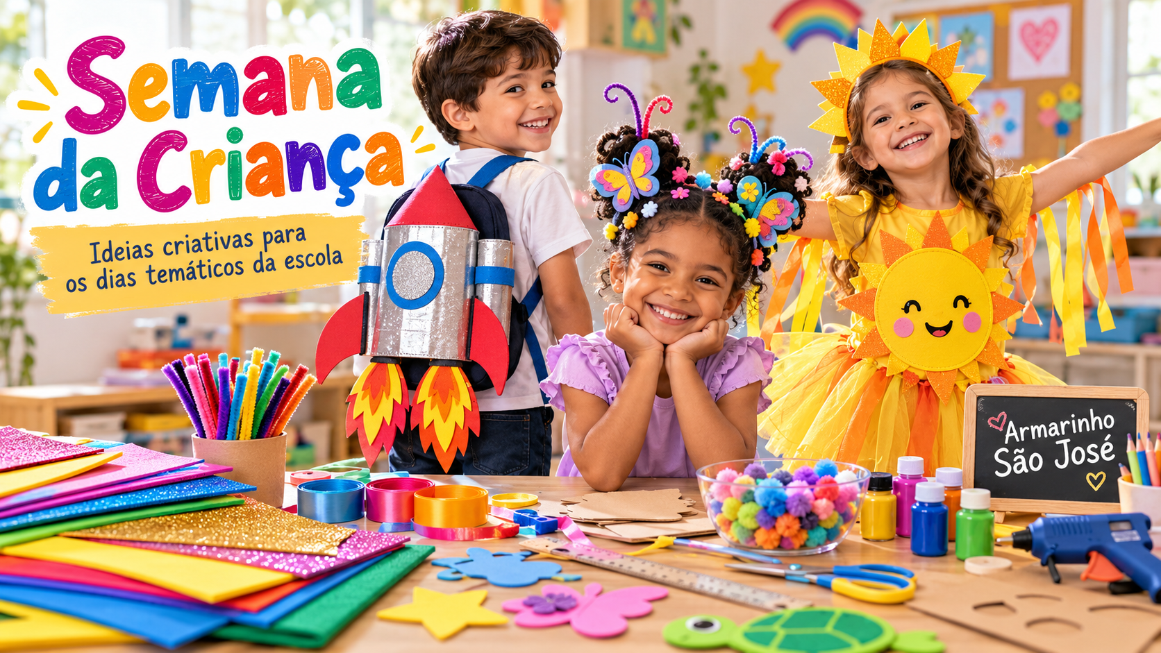 semana da criança: Ideias de Cabelo Maluco, Mochila Maluca e Fantasias
