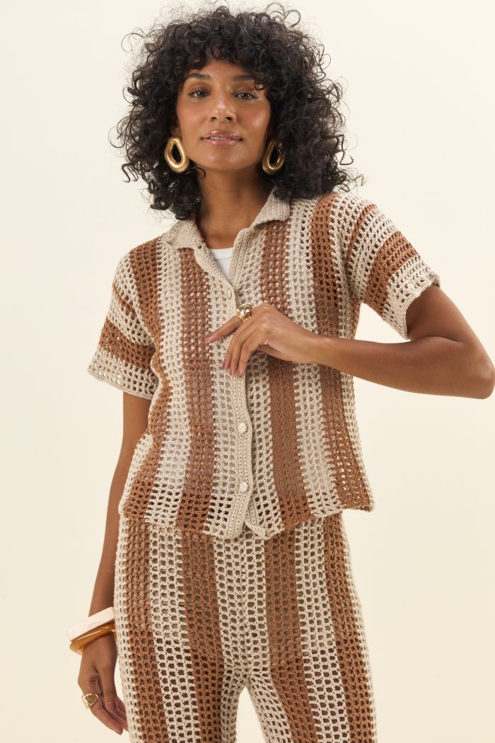 Conjunto de Crochê com Fio Linho